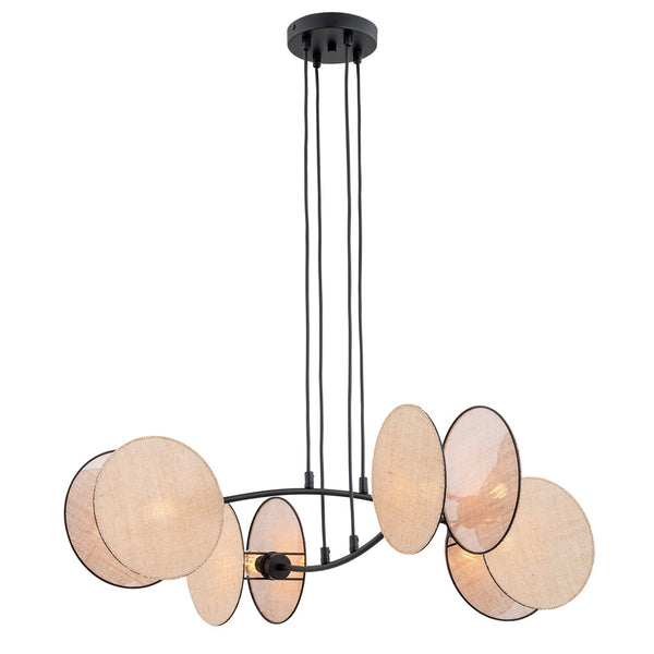 Suspension Motif 4 lumières, naturel