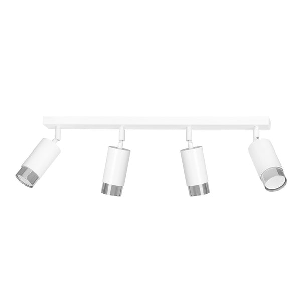 Plafonnier Hiro 4 lumières blanc et chromé