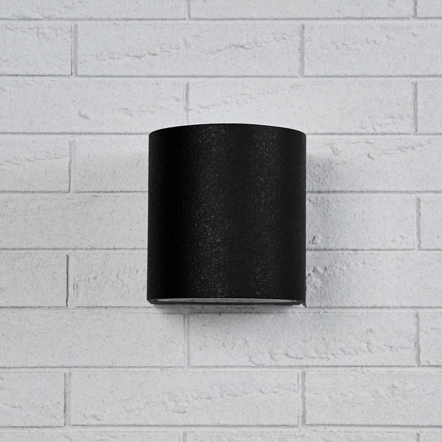 Applique d'extérieur LED Lenis en aluminium, noir, hauteur 15 cm, IP44, 3000 K, 6,7 W, largeur 14 cm
