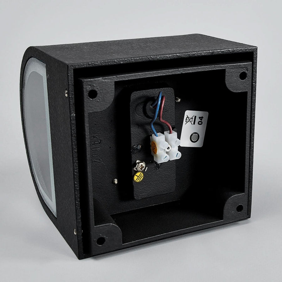 Applique d'extérieur LED Lenis en aluminium, noir, hauteur 15 cm, IP44, 3000 K, 6,7 W, largeur 14 cm, modèle 2