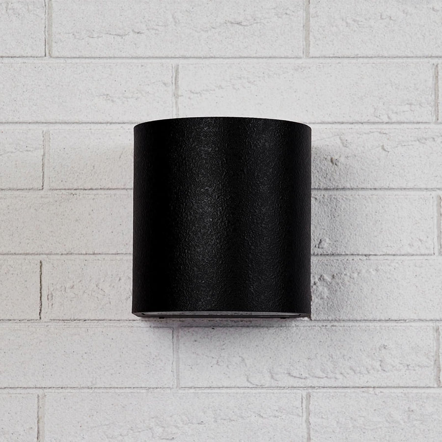 Applique d'extérieur LED Lenis en aluminium, noir, hauteur 15 cm, IP44, 3000 K, 6,7 W, largeur 14 cm, modèle 2