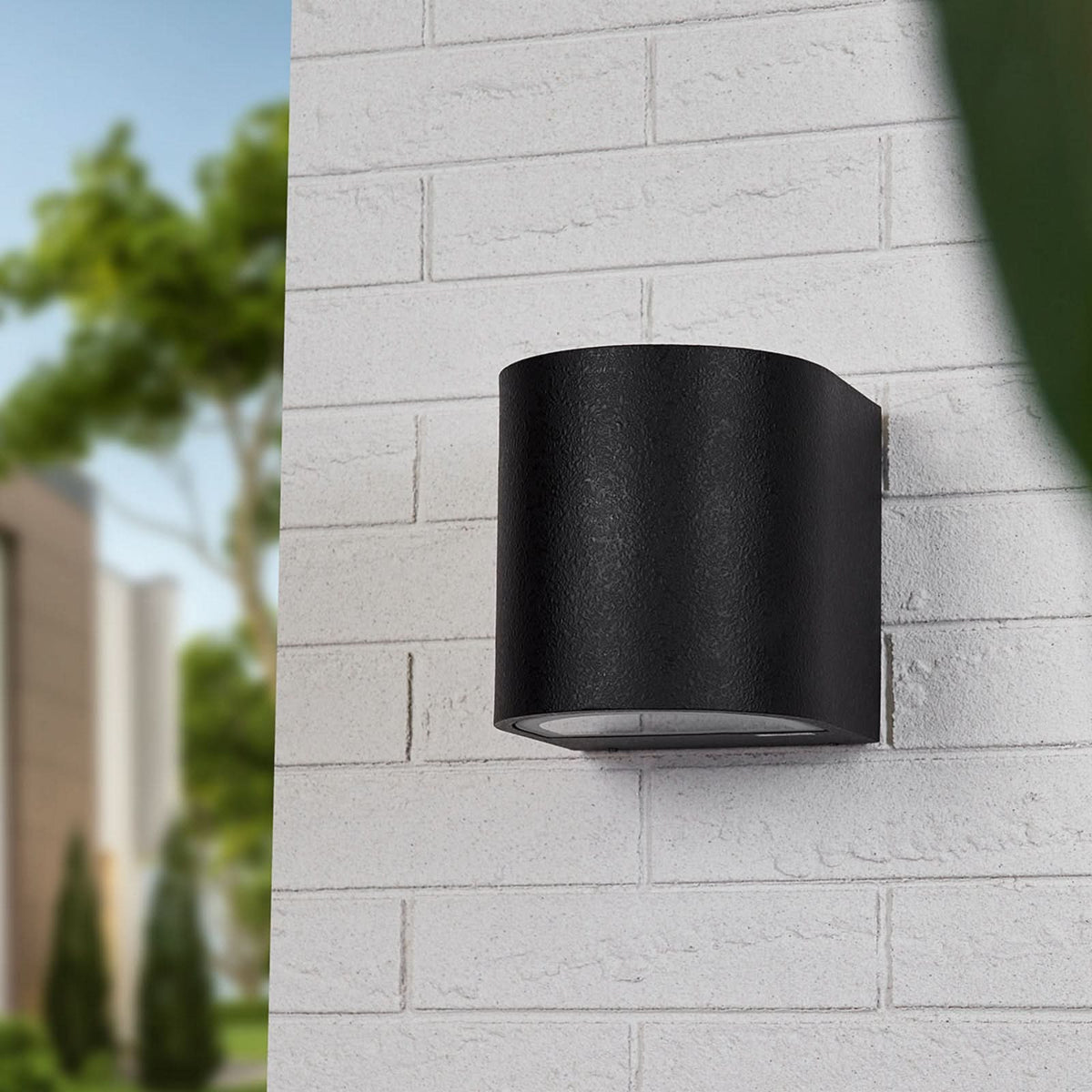 Applique d'extérieur LED Lenis en aluminium, noir, hauteur 15 cm, IP44, 3000 K, 6,7 W, largeur 14 cm, modèle 2