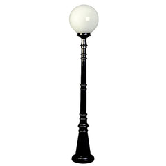 Borne lumineuse d'extérieur 161 en verre, noir et argenté, hauteur 134 cm, IP44