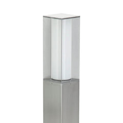 Borne lumineuse d'extérieur Tunuk en verre, argenté et blanc, hauteur 90 cm, IP44