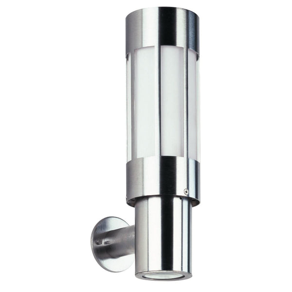 Applique d'extérieur 471 -Fabriqué en verre, acier inoxydable et blanc, 2 lumières, Ø 10,3 cm, IP44