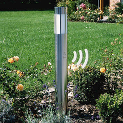 Borne lumineuse d'extérieur 475 en verre, acier inoxydable et blanc, Ø 10,3 cm, IP44