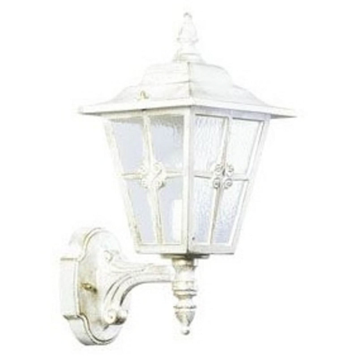 Applique d'extérieur 763 en verre, blanc et doré, hauteur 47,5 cm