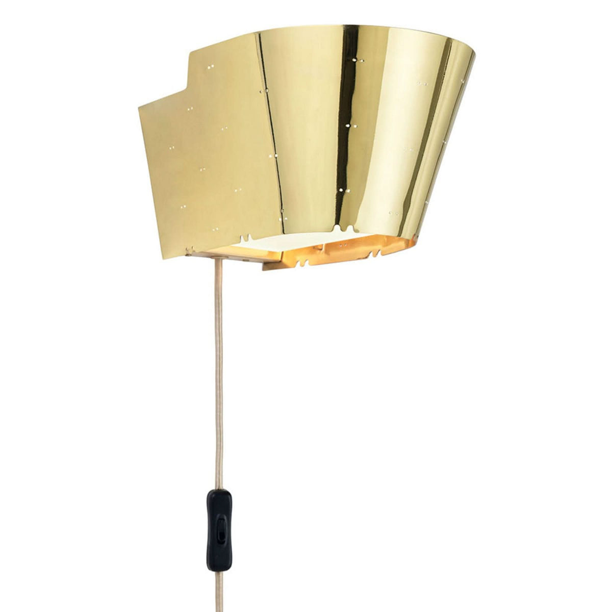 Applique murale 9464 en métal, laiton brillant, hauteur 13,5 cm