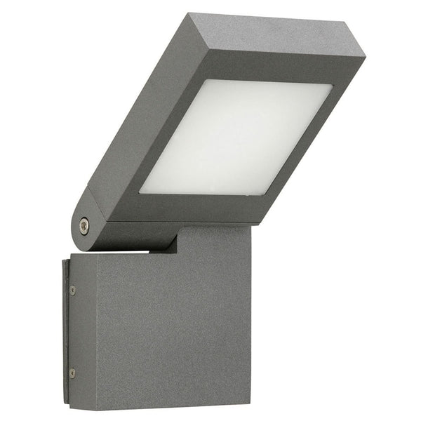 Applique d'extérieur LED 0111 en verre, anthracite et blanc, hauteur 16,5 cm, IP54