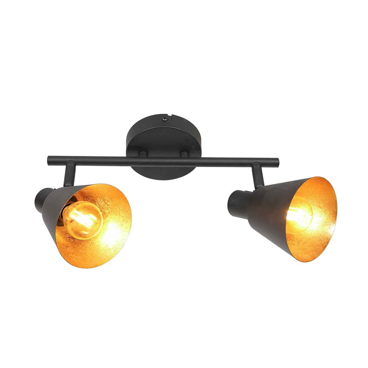 Spot noir à 2 lampes Oeroe 4114ZW avec culots E14