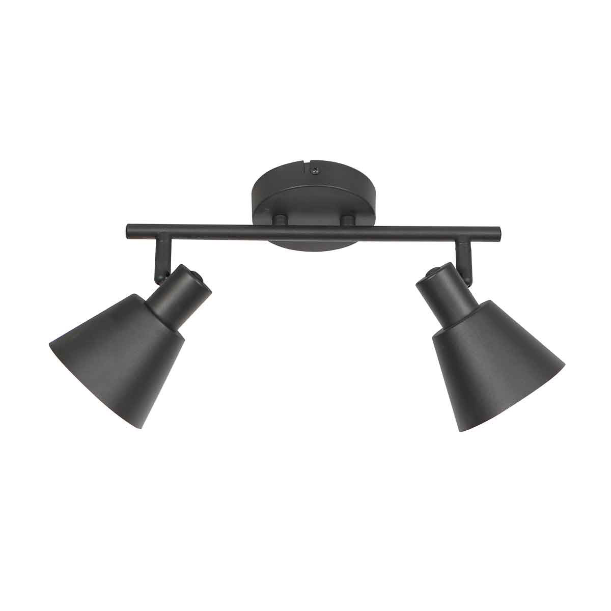 Spot noir à 2 lampes Oeroe 4114ZW avec culots E14