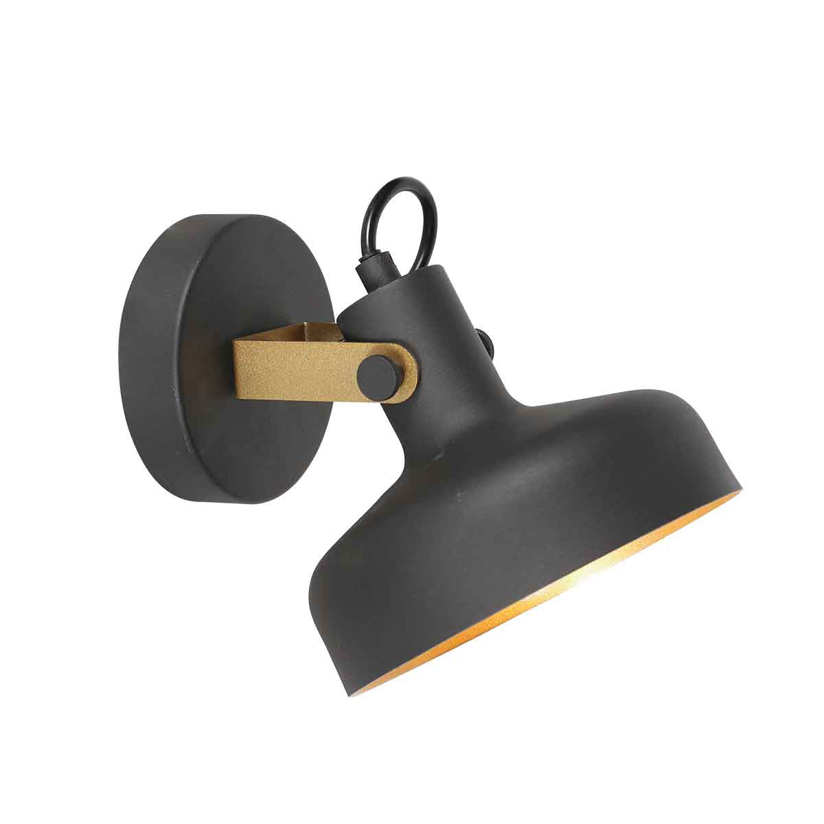 Applique murale noire Prato 4118ZW avec culot E14