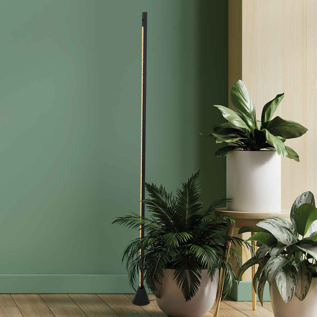 Lampadaire noir Luzhaz 4133ZW avec gradateur à capteur