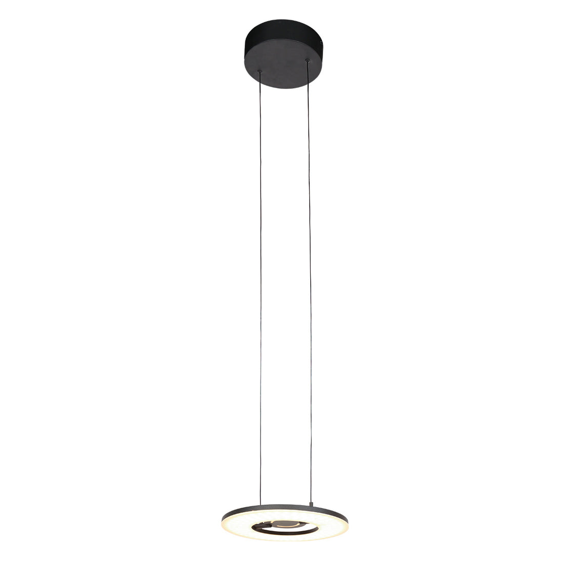 Suspension treuil réglable noire Ø 32 cm, LED 4000 lm | Soleil