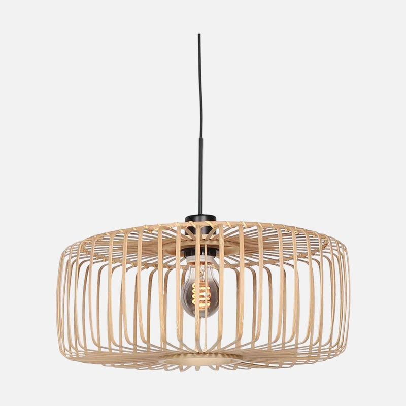 Suspension bambou naturel Ø 50 cm, abat-jour tambour E27 | Sparkled Bambou