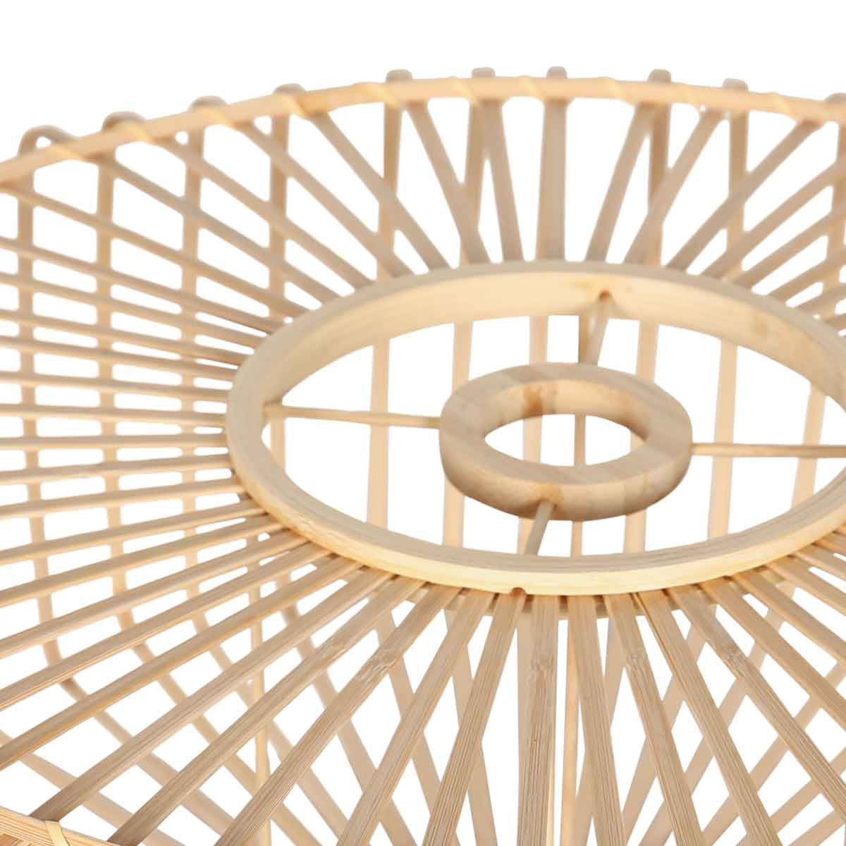 Suspension noire Sparkled Light 4184ZW avec abat-jour en bambou naturel