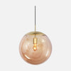 Suspension globe doré en verre ambré Ø 40 cm, salle à manger | Bollique