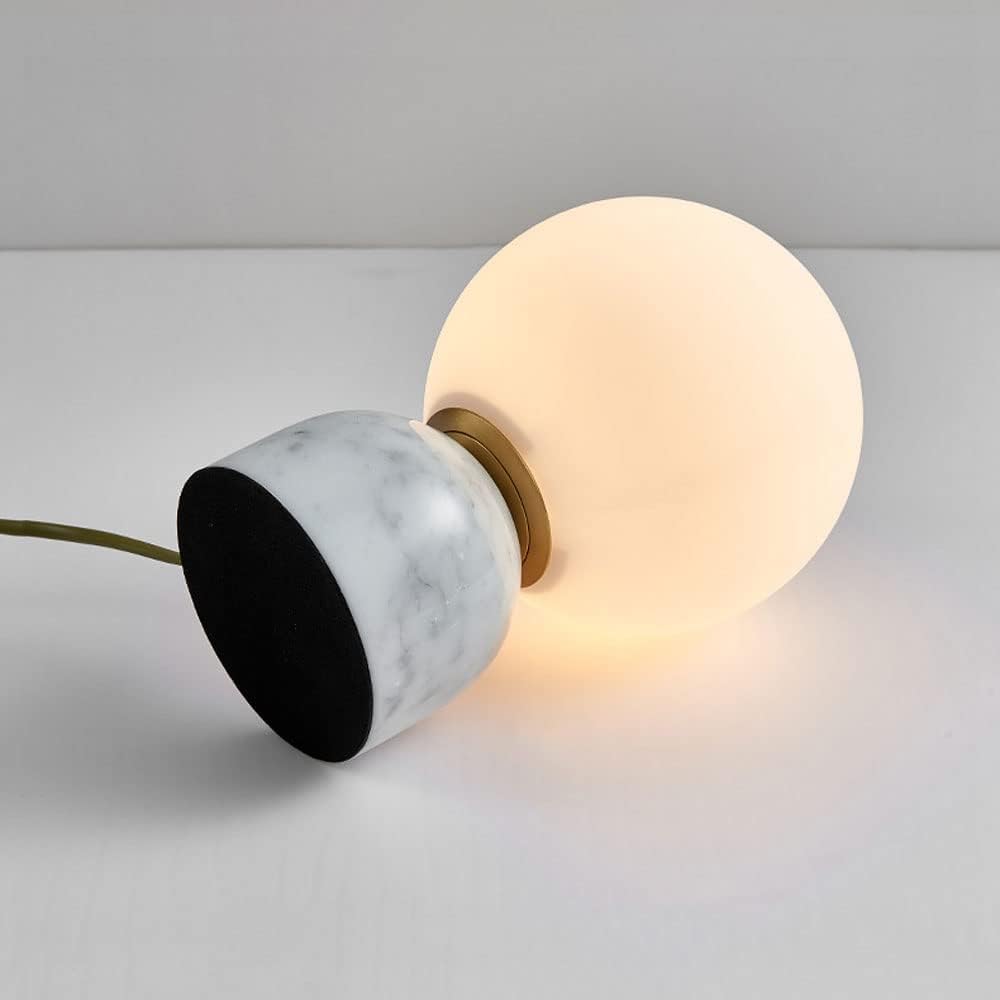 Lampe Boule à Poser Design | Sphère Minérale | Designix - Lampe de chevet Blanc Blanc Chaud  - https://designix.fr/
