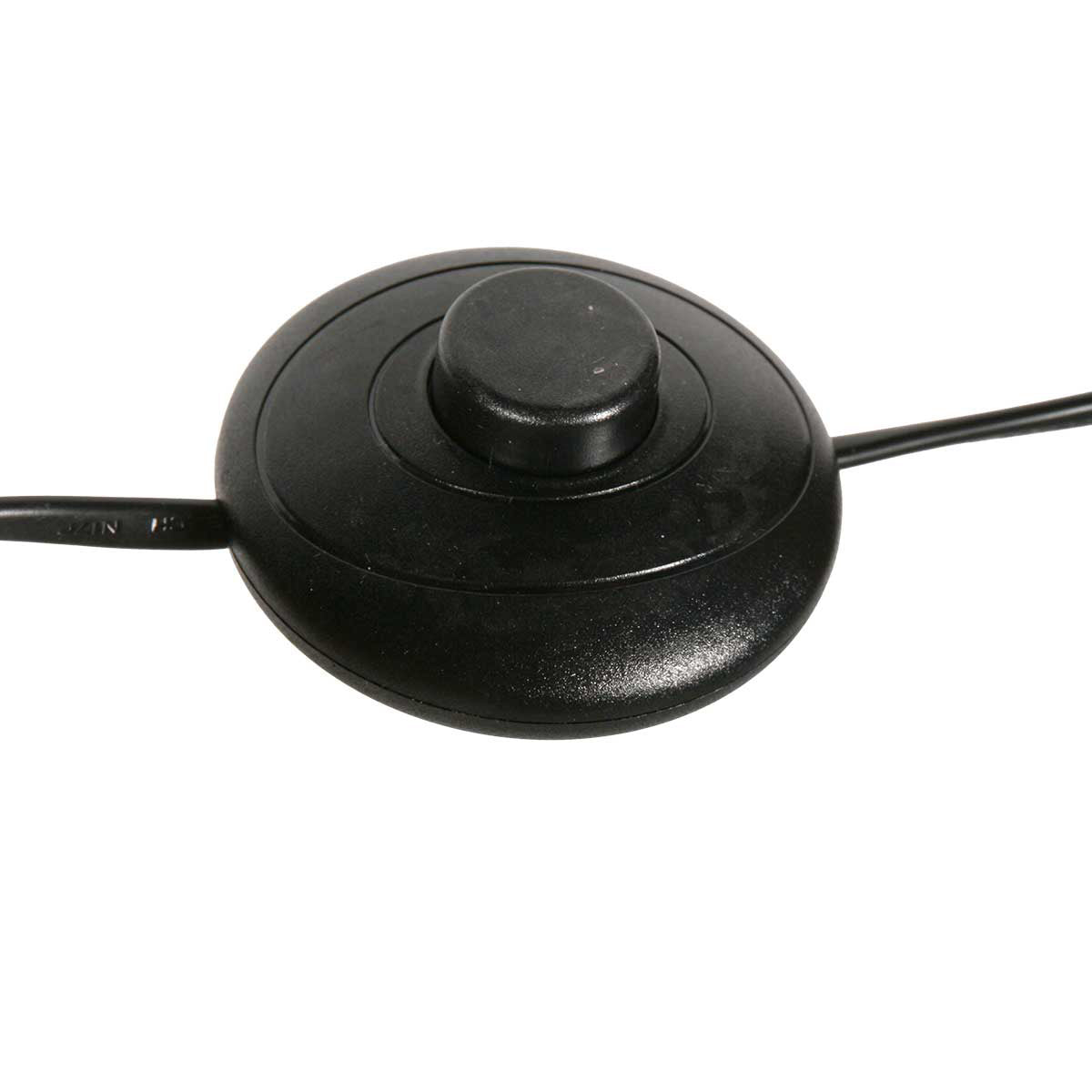 Lampadaire rond noir Mykty 4201ZW – Ø40 cm, hauteur 170 cm, 5200 lumens, avec variateur au pied