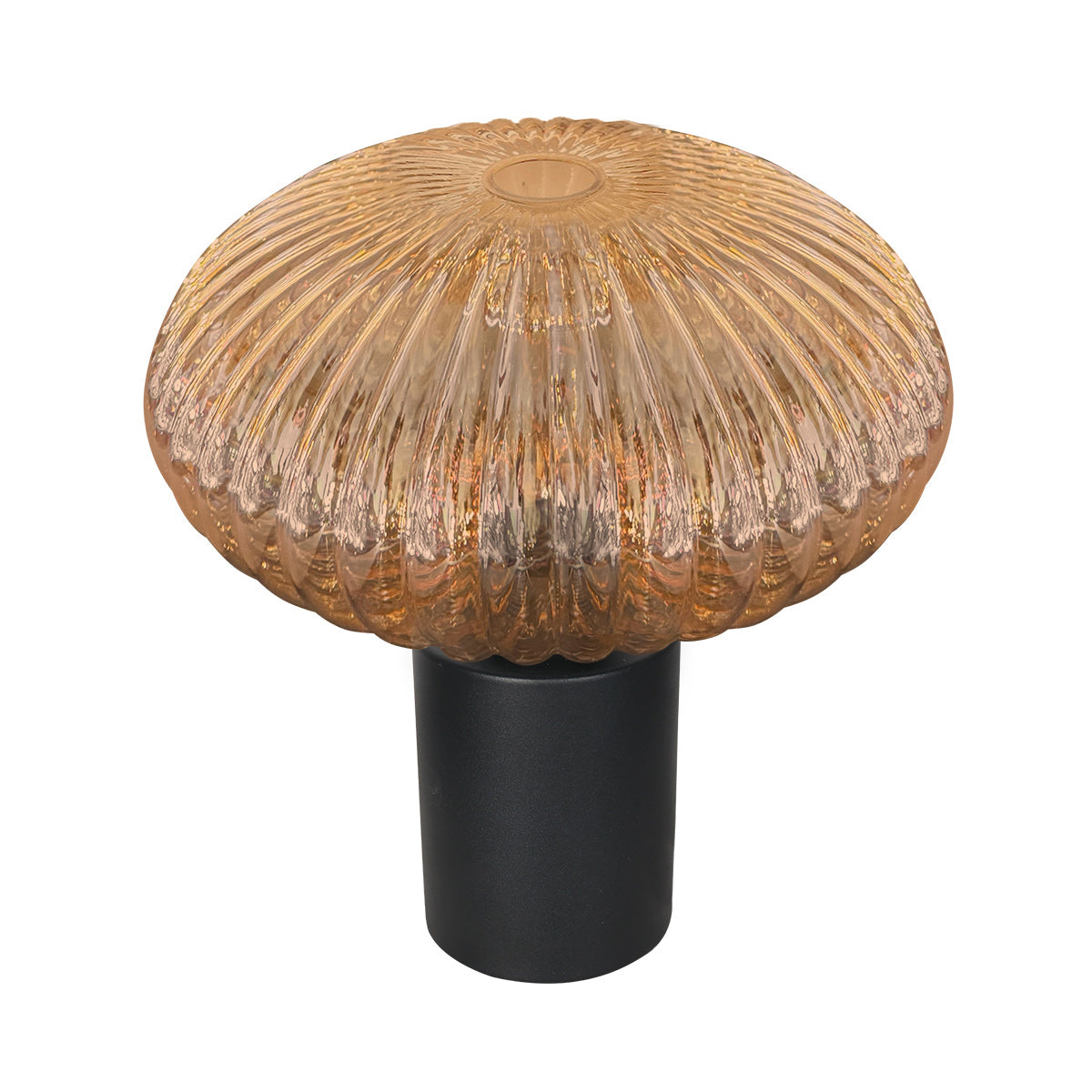 Lampe de table Bloeba 4235ZW à verre cannelé ambré