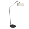 Lampe sur pied noire Zig-Zag 4253ZW avec abat-jour en lin blanc – un design unique et une utilisation fonctionnelle