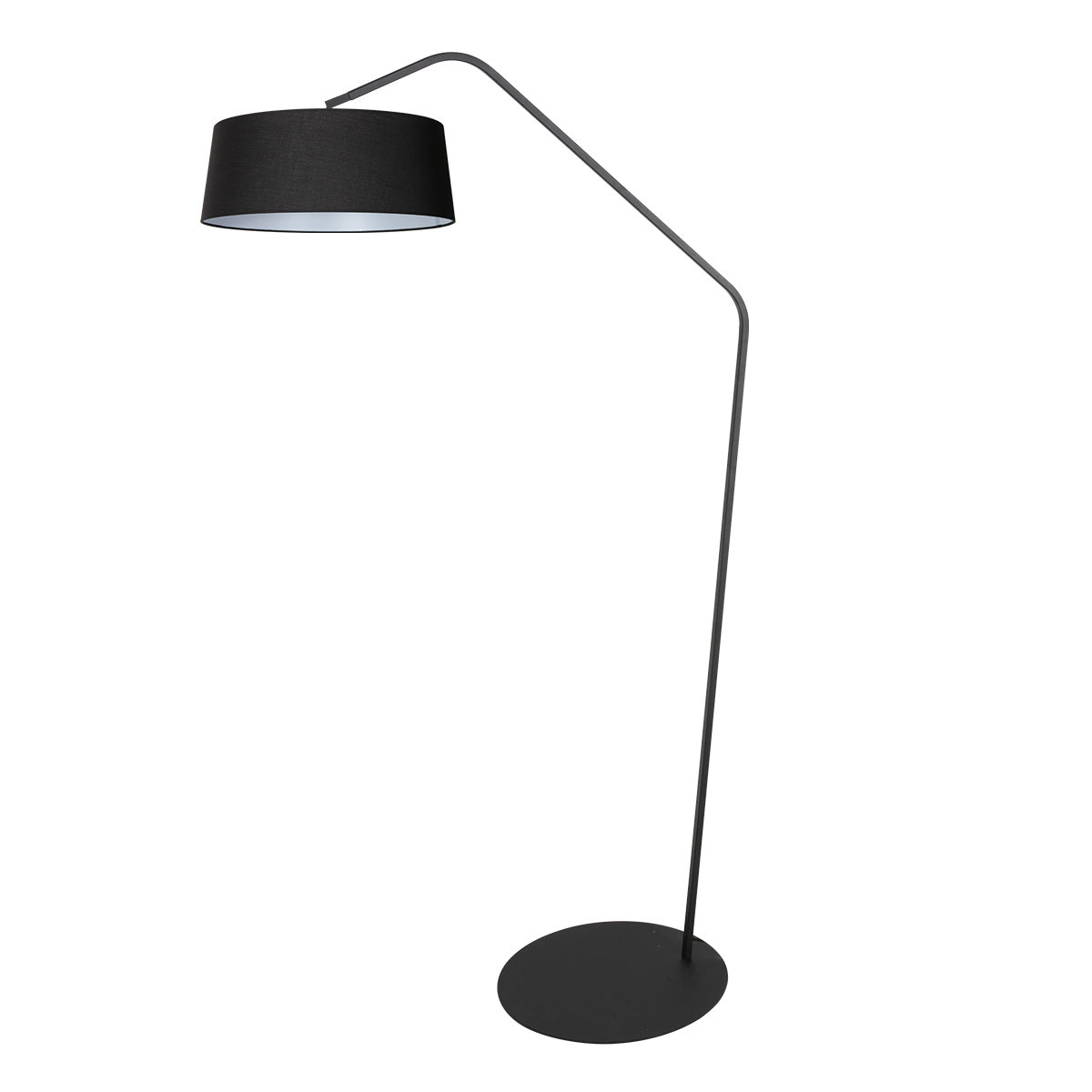 Lampadaire noir Zig-Zag 4255ZW avec abat-jour en lin noir – design unique et utilisation fonctionnelle