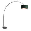 Lampadaire noir Curve 4269ZW avec abat-jour en velours vert – design unique et utilisation fonctionnelle