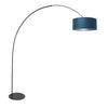 Lampadaire noir Curve 4271ZW avec abat-jour en velours bleu – design unique et utilisation fonctionnelle