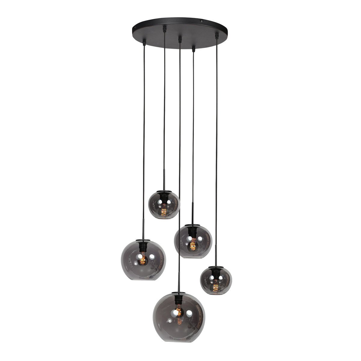 HaloSwap 4281ZW – Suspension noire avec verre fumé au design ludique