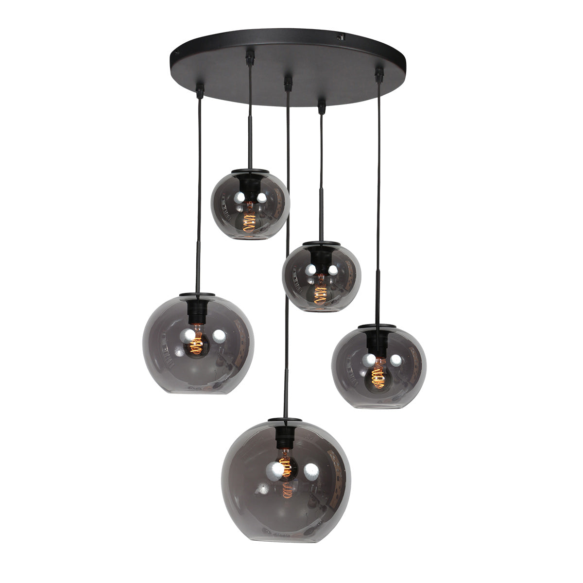 HaloSwap 4281ZW – Suspension noire avec verre fumé au design ludique
