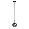 HaloSwap 4292ZW – Suspension noire avec globe sphérique en verre fumé d'un diamètre de 20 cm
