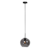 HaloSwap 4293ZW – suspension noire avec globe sphérique en verre fumé d'un diamètre de 25 cm
