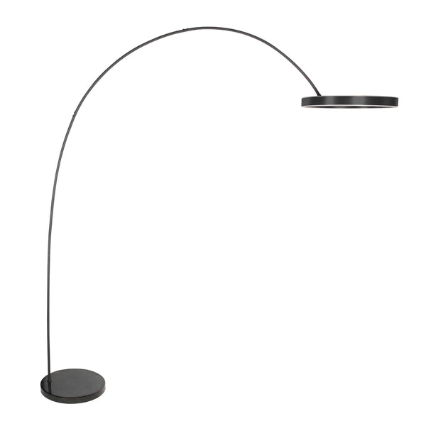 Luna-Arc 4324ZW Lampe arquée élégante, couleur de lumière réglable et pied aspect marbre