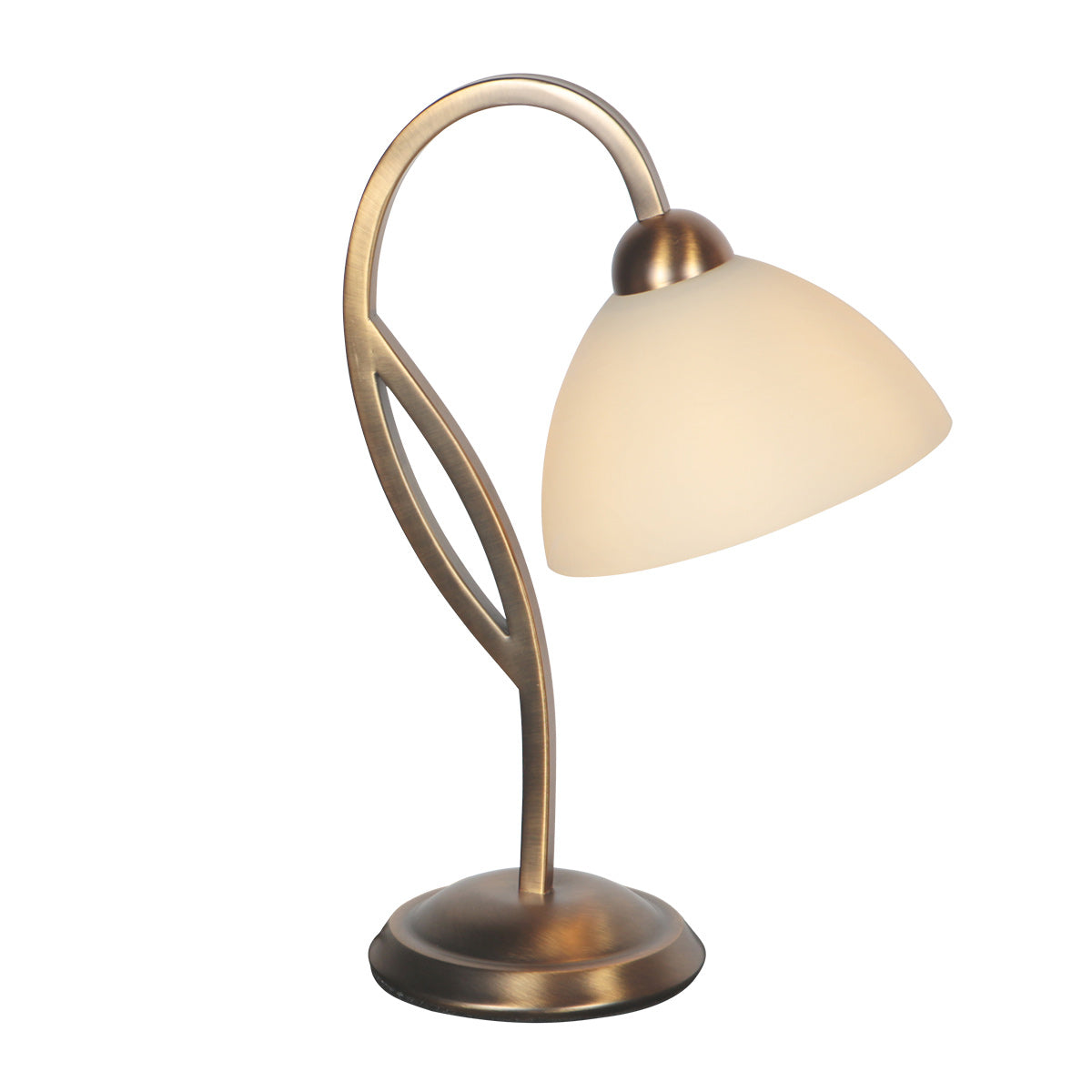 Lampe de chevet marbre Anthea, verre effet marbre crème & pied bronze – vue 2 – Designix.fr