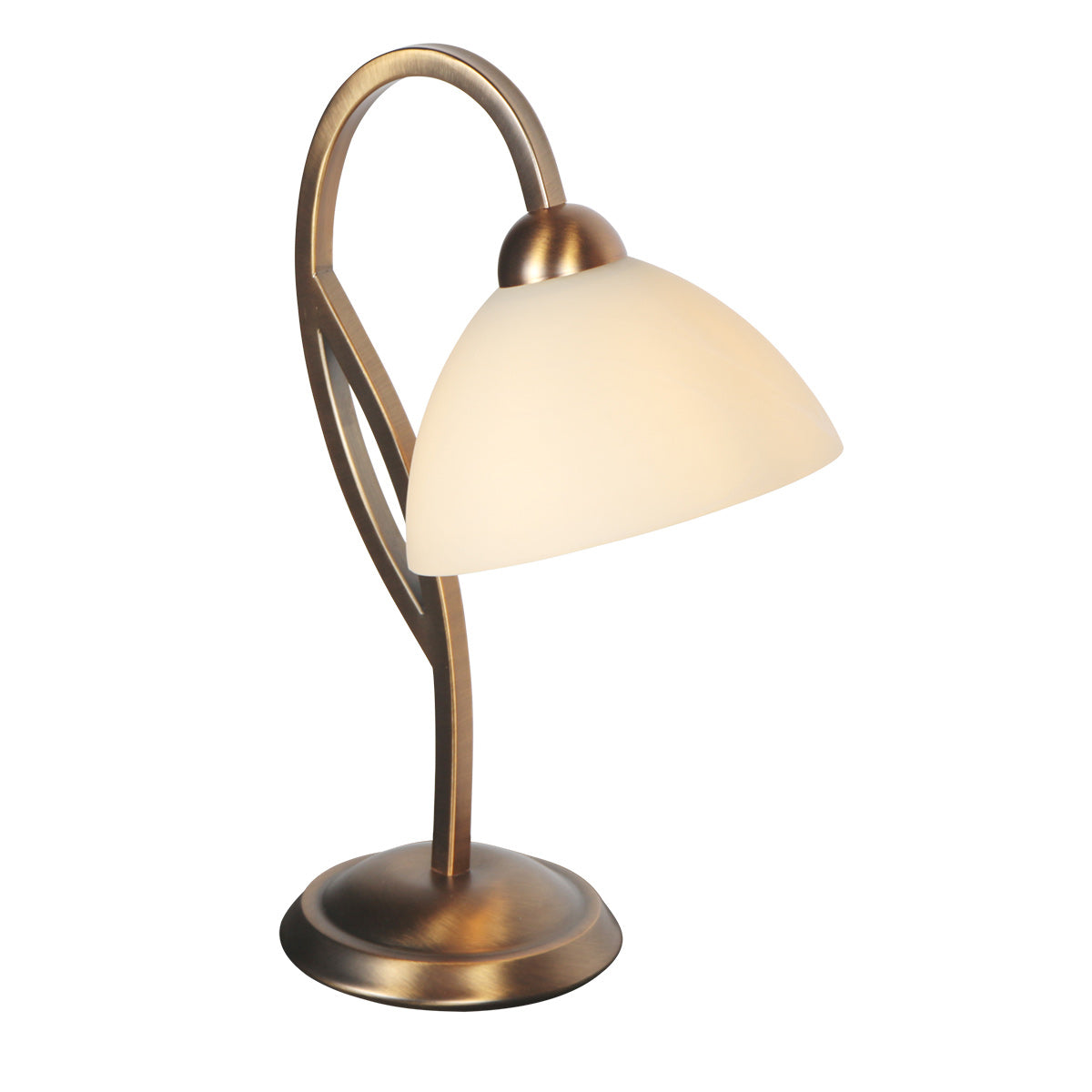 Lampe de chevet marbre Anthea, verre effet marbre crème & pied bronze – vue 3 – Designix.fr