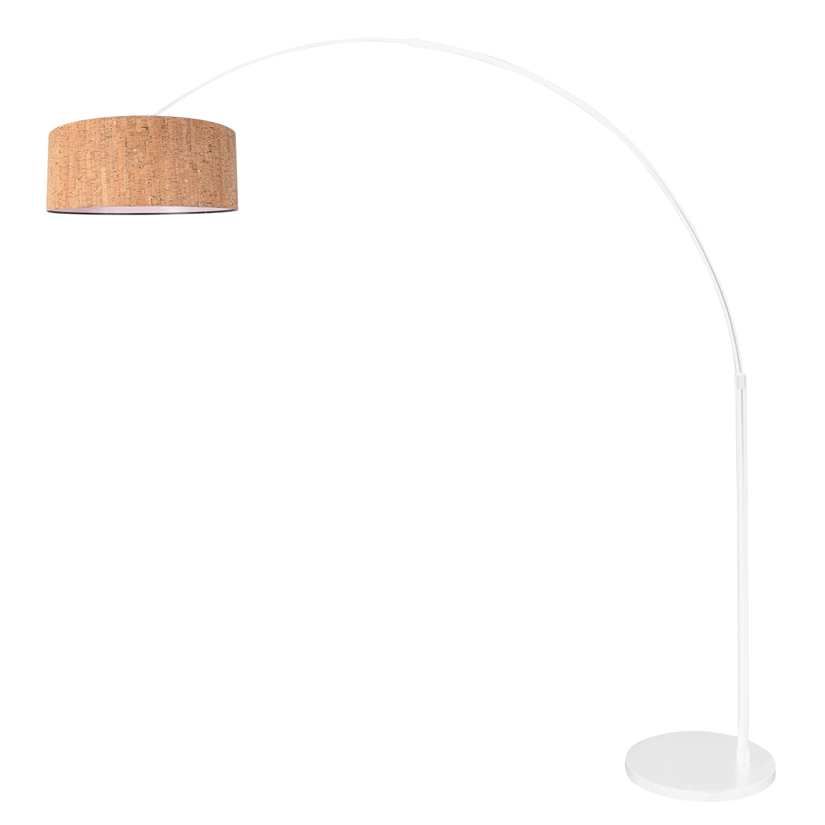 Sparkled Light 4341W lampadaire arqué – armature blanche avec abat-jour en liège Ø40 cm