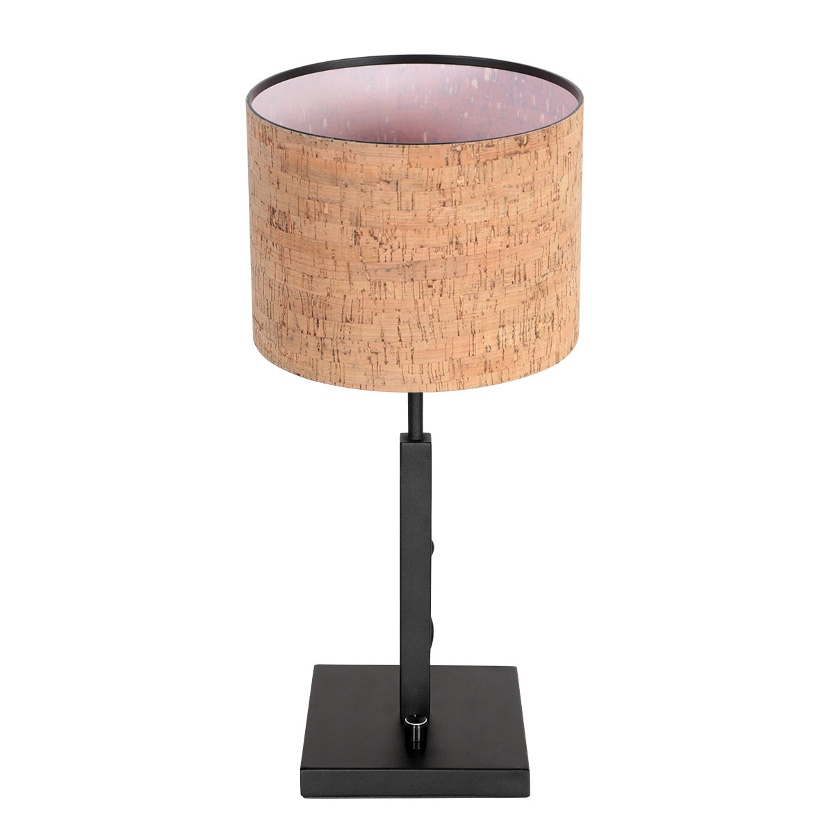Détail du pied carré en métal noir mat de la lampe à poser liège – Designix.fr