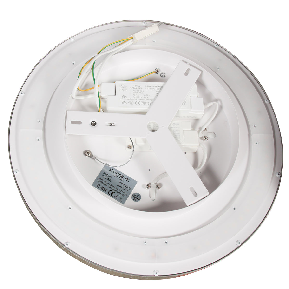 Plafonnier Flady 4367ST acier Ø30 2000 lumens