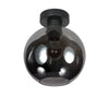 Plafonnier Bloeba 4374ZW avec abat-jour en verre fumé Ø20 cm