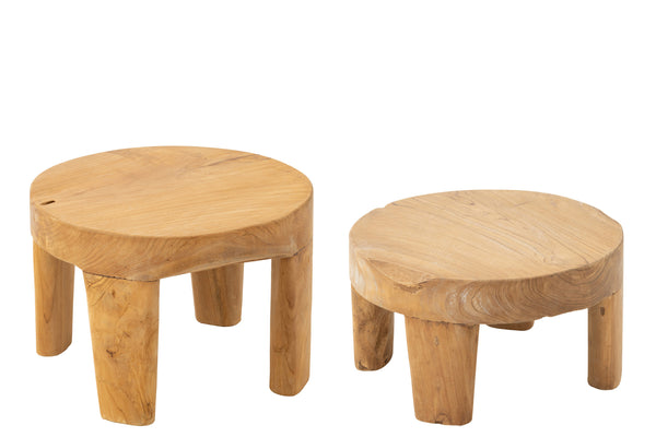 Tables Rondes Teck Naturel