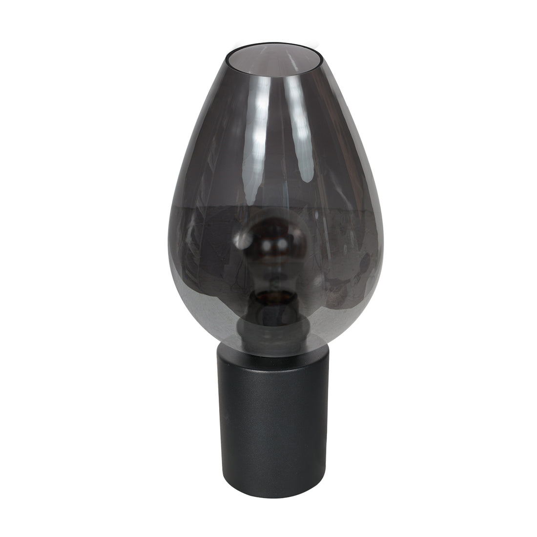 Lampe à poser verre fumé, abat-jour goutte Ø 22,5 cm | Bloeba