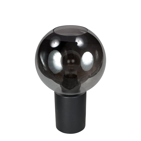 Lampe de table Bloeba 4380ZW avec abat-jour en verre fumé Ø20 cm