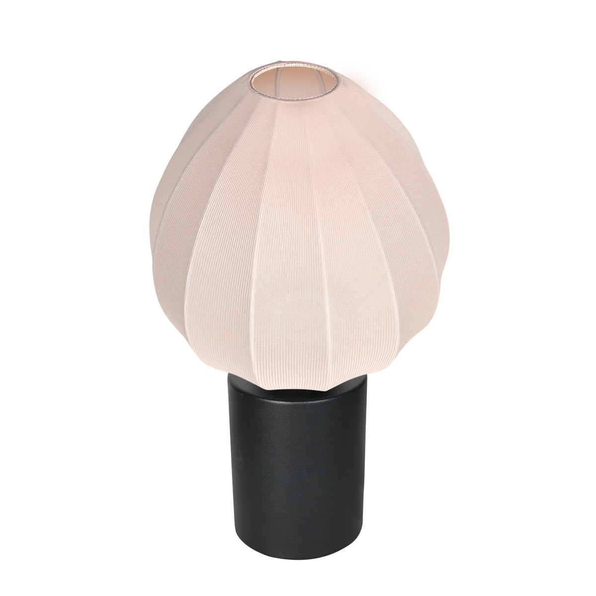 Lampe de table Bloeba 4385ZW avec abat-jour en lin beige en forme de goutte Ø25 cm