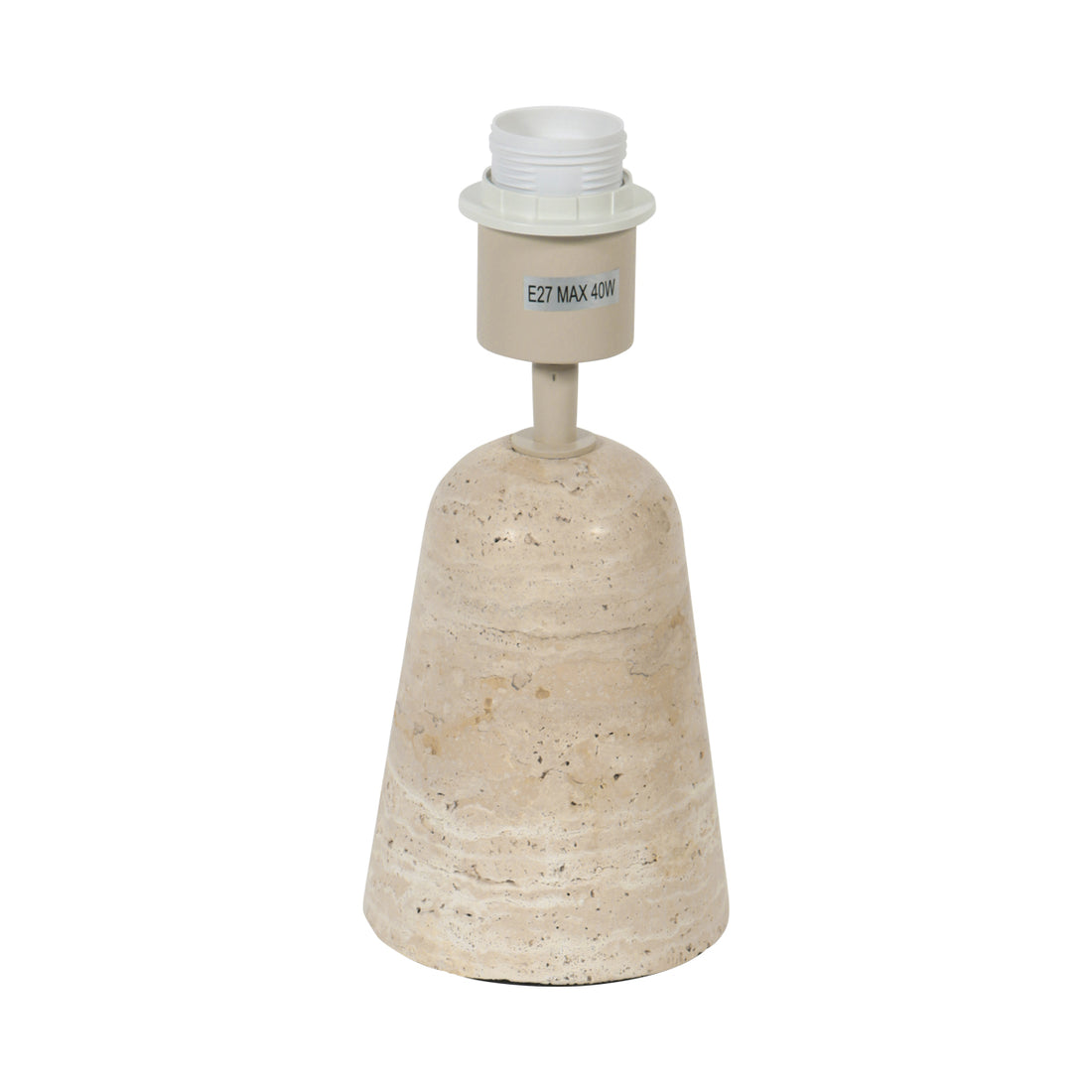 Lampe à poser travertin compacte, pied conique H 24,5 cm | Travino Compact