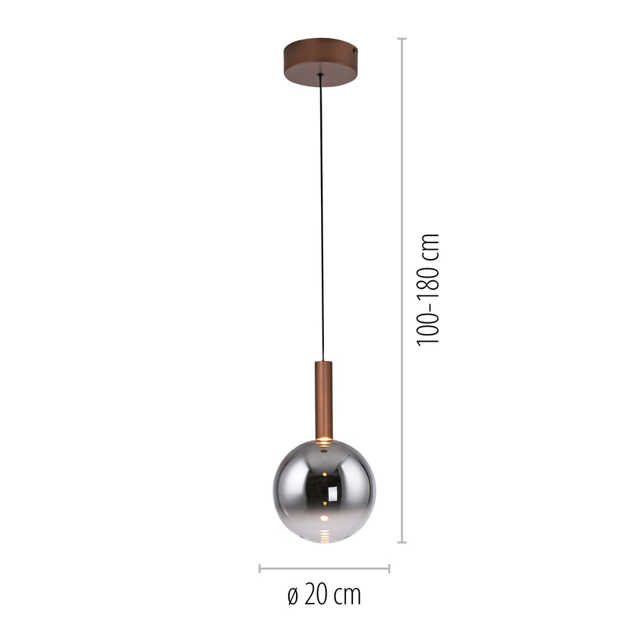 Suspension Bowl marron, L 20 cm