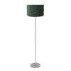 Lampadaire Noor 4434ST – acier brossé avec abat-jour en velours vert