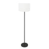 Lampadaire Noor 4443ZW – noir mat avec abat-jour en lin blanc