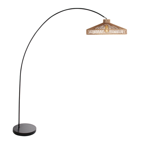Lampadaire Solva 4469ZW avec pied noir et abat-jour Twine