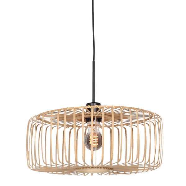 Suspension Sparkled Light 4474ZW – noire avec abat-jour en bambou Ø40 cm
