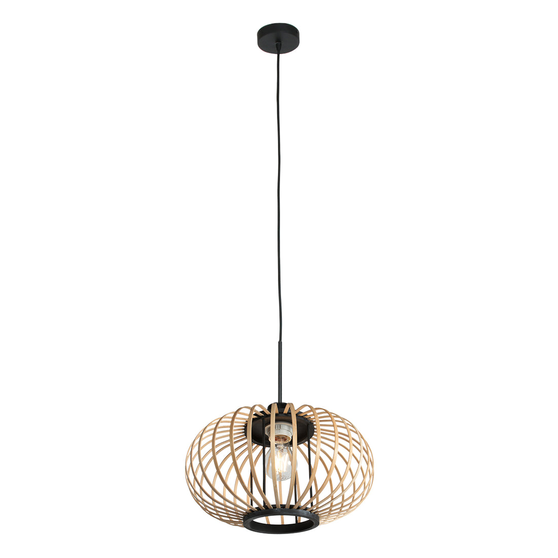 suspension boule bambou ajourée Ø 31 cm, 1 lumière | Kubu